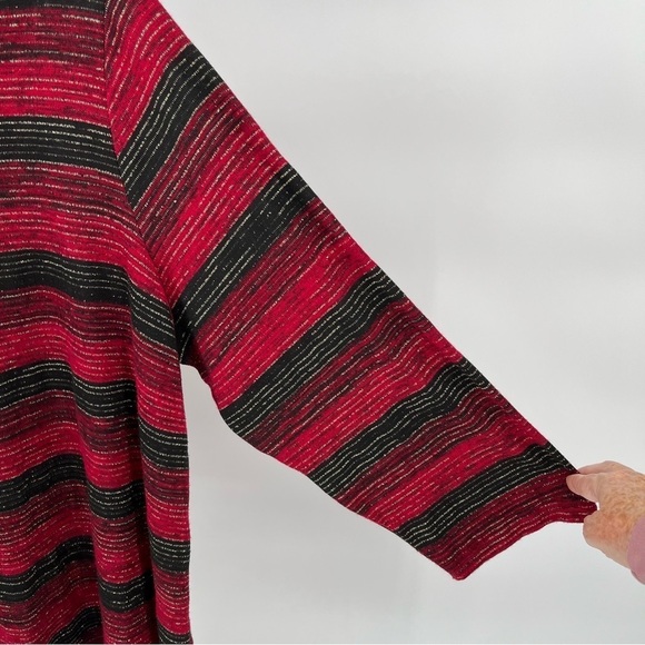 Cocomo Womens Striped Tunic Top Size 3X Metallic Gold Stripes Round Neck - Picture 4 of 10